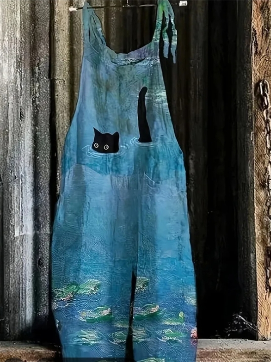 Pants - Unbranded Blue Cat Print Pet Apron for Cat Lovers